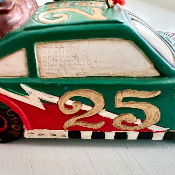 NEW Santa Claus Race Car Driver Christmas Toys Holiday Ornament New with Tags - Picture 7 of 14